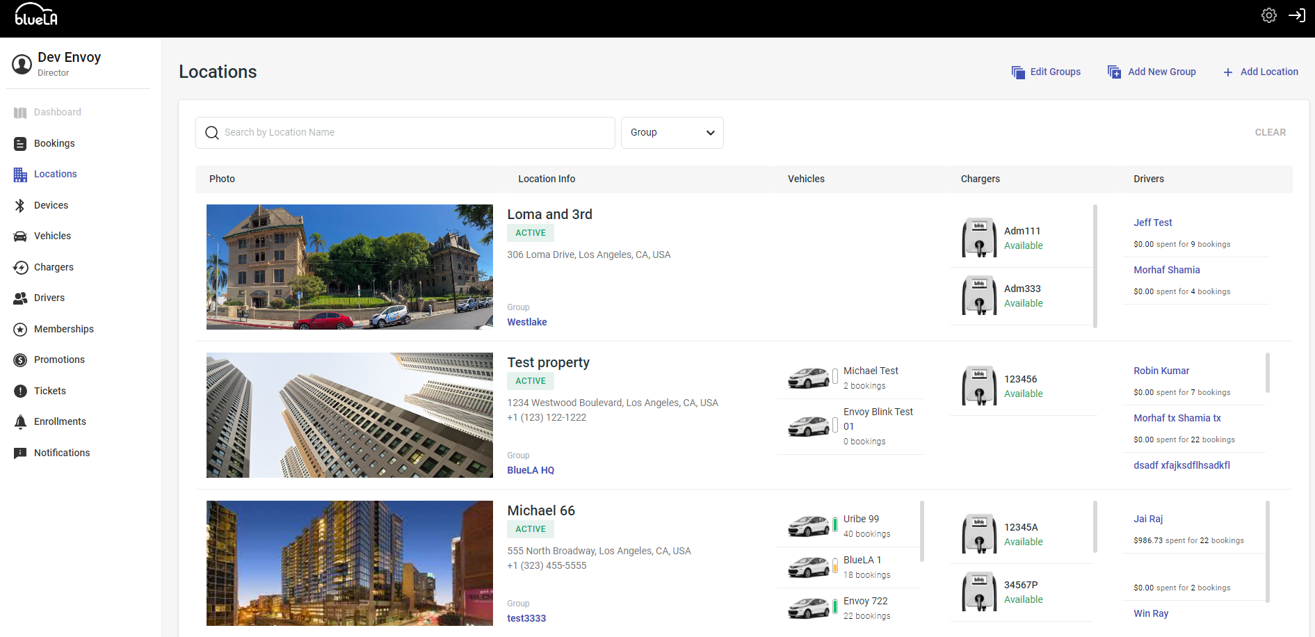Screenshot of Envoy web app